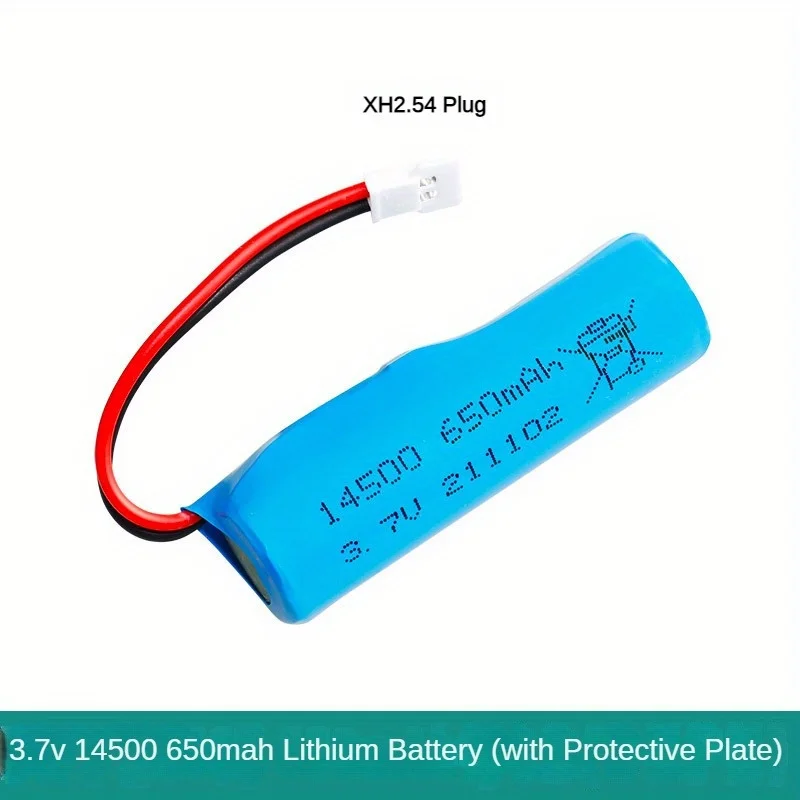 

3.7V 650mAh Lithium Battery 14500 With Protective Plate 10C High Speed Q9 Remote Control Boat Q10 Motorcycle Battery