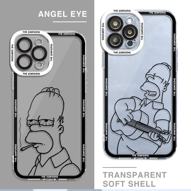 Custodia Per Honor 90 Lite X9A 5G X8A X8 4G X8 Black Homero S-Simpson Capa Cover Morbida Trasparente