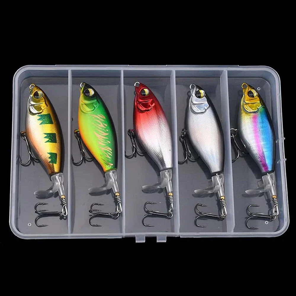 5 PC Lua Köder Gefälschte Köder Schwimmende Traktoren Oberfläche Krawatten Braten Bleistift Propeller Süßwasser Angeln Warble Bass Blackfish Köder – Detail 7