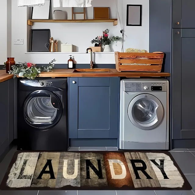 Vintage American Laundry Room Rug 4