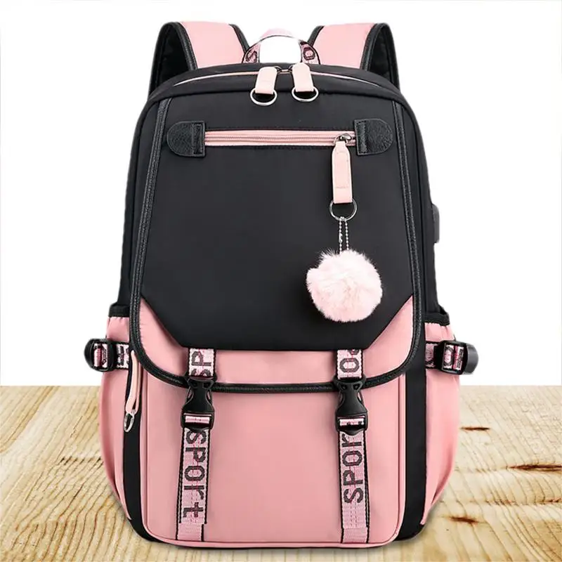 

Laptop Backpack For Girls College Backpack Outdoor Daypack With USB Charge Port 27L School Bag Campus Leisure Backpack Daypacks