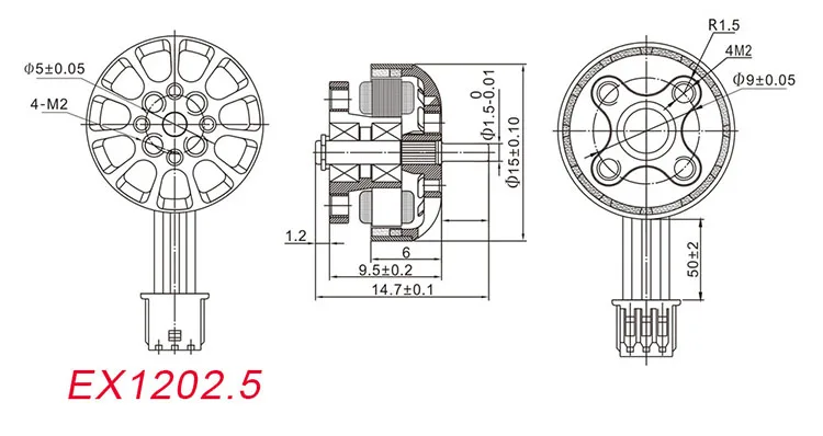 HappyModel RC FPV 레이싱 프리스타일 이쑤시개 드론용 브러시리스 모터, EX1202.5 1202.5 6400KV 8000KV 11500KV 1-3S, 4 개