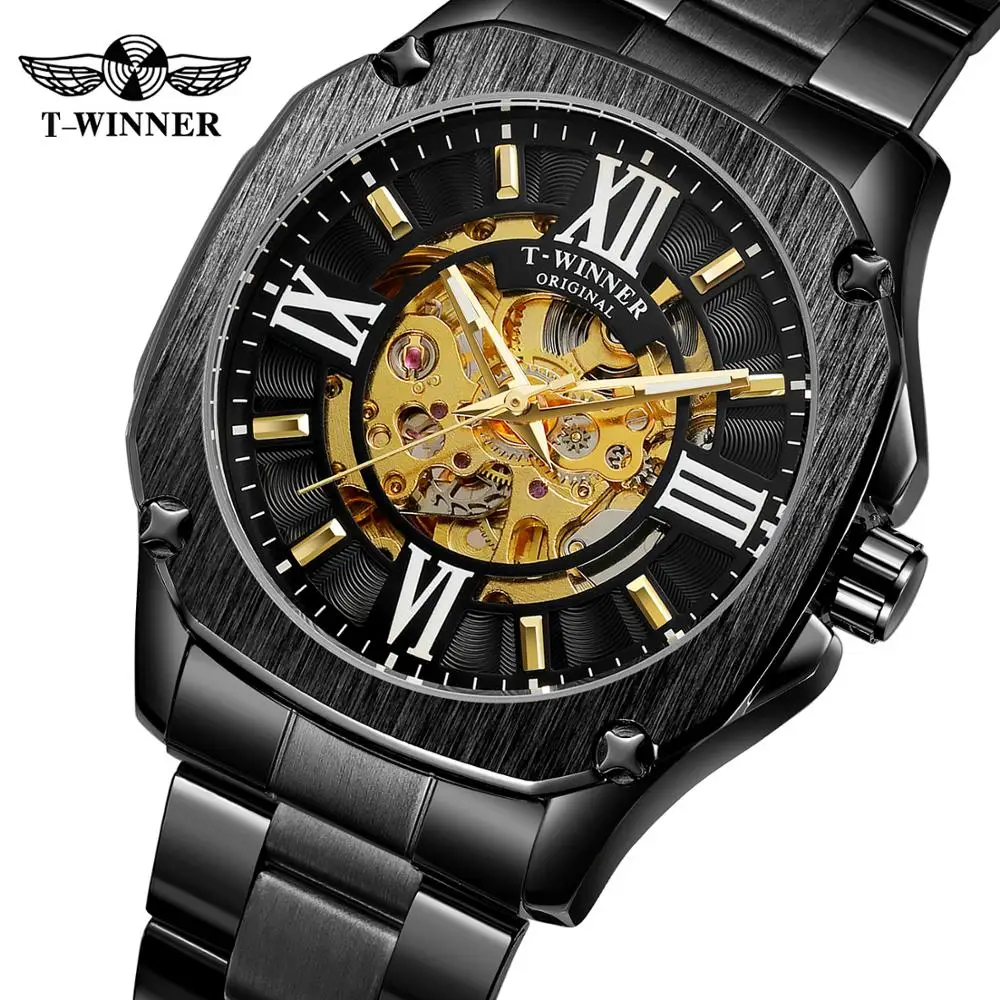 

T-WINNER 2024 Новое поступление роскошный брендовый каркас Reloj Hombre автоматический механический фонарь