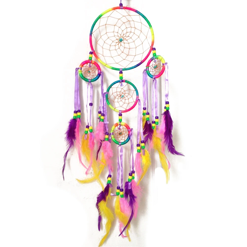 

Ручная работа, Ловец снов, традиционное искусственное украшение, разноцветное перо