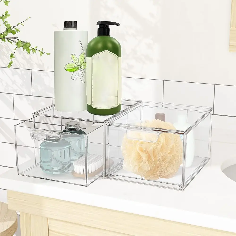 stackable pantry acrylic organizer bins clear