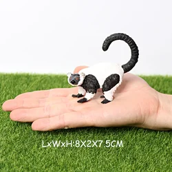 Jungle Wildlife Monkey Action Figurine Set (White necked lemur)