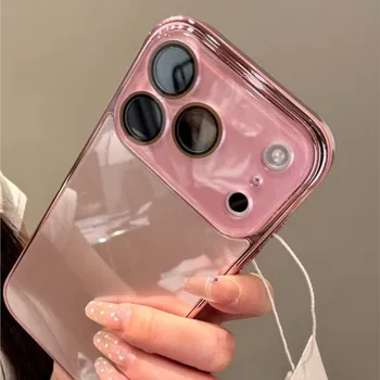 Luxury Tempered Glass Camera Protection Case for iPhone 17 16 15 14 13 12 Pro Max Plating Bumper Shockproof Hard Back Cover 1