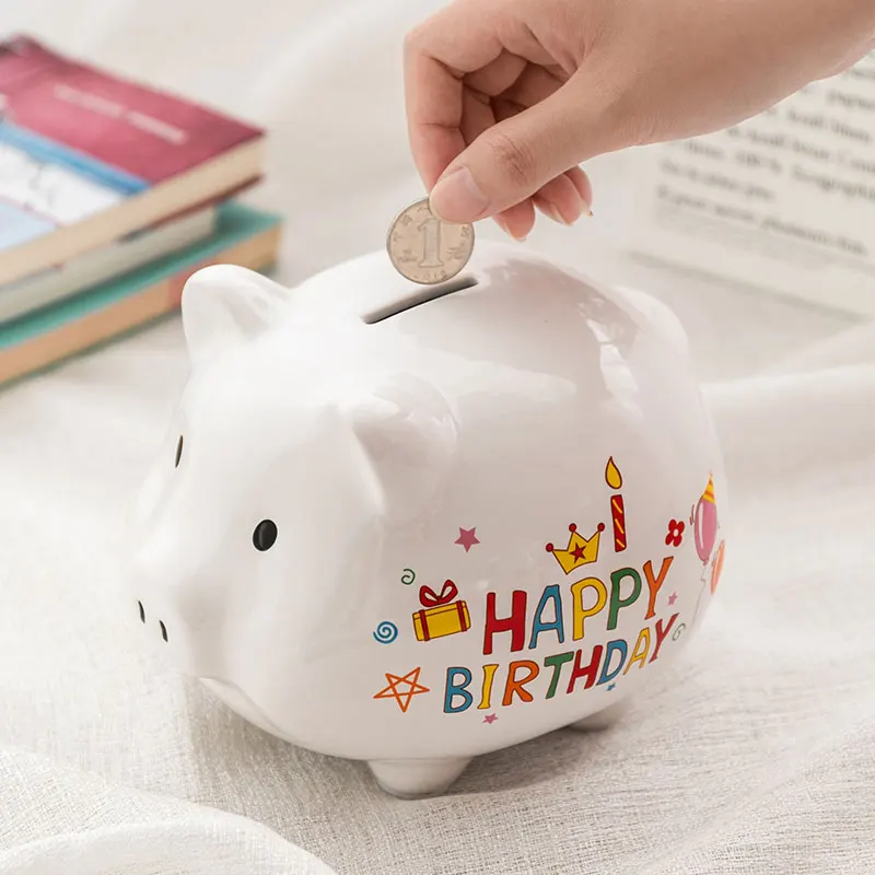 

Cute Coin Money Box Storage Tank Living Room Ceramic Secret Pig Piggy Bank Saving Gift Hidden Safe Ornament hucha Home Decor