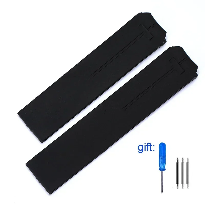 Black Orange Sport Waterproof Silicone Rubber Watch Band, 20mm Strap