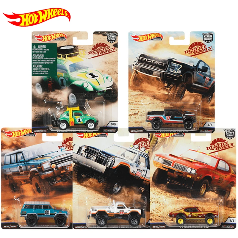 Original Hot Wheels Premium Car Culture Desert Rally Diecast 1/64 Voiture Volkswagen Dodge Ford Kids Boys Toys for Children Gift
