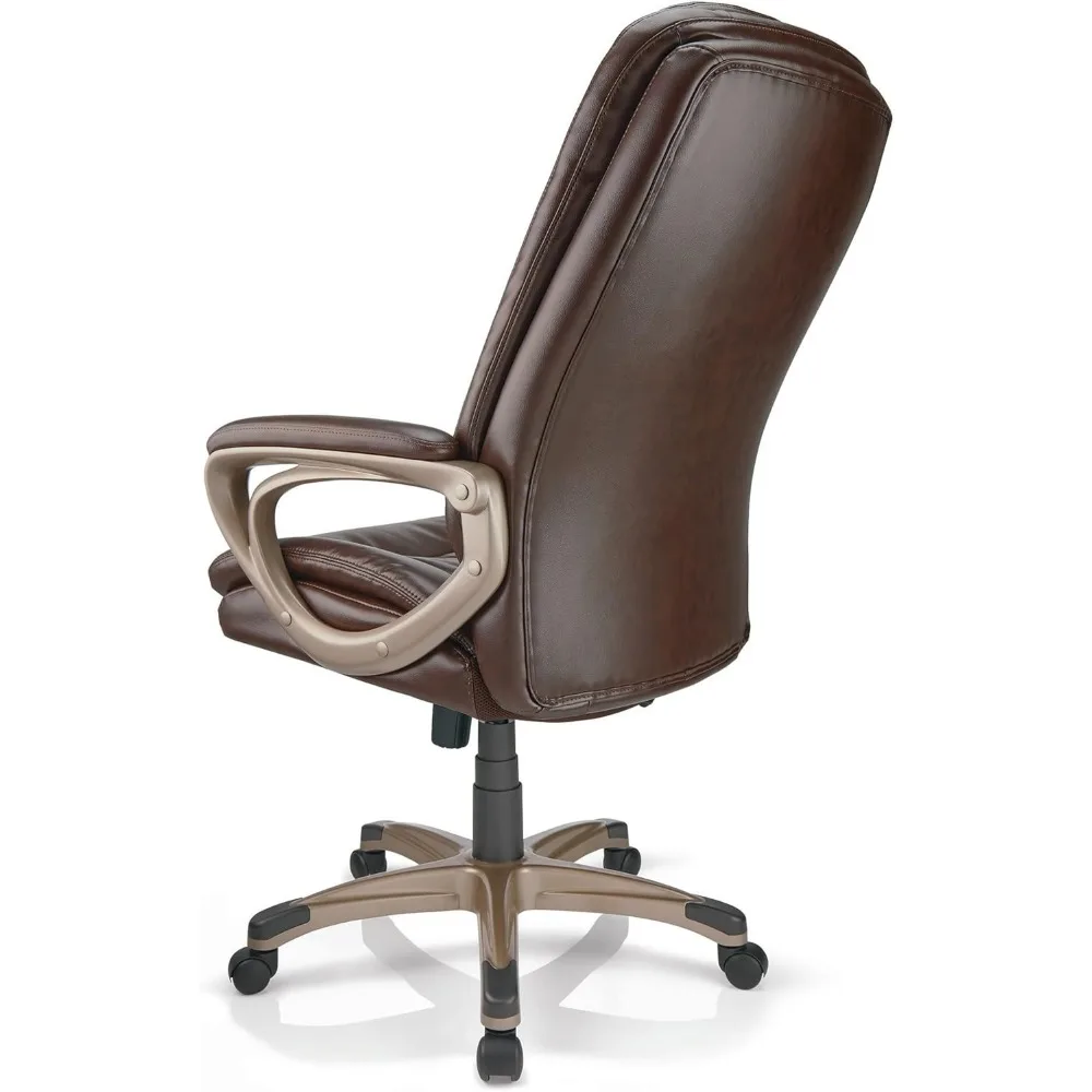 Tresswell Bonded Leather High-Back Chair, Brown/Champagne 6