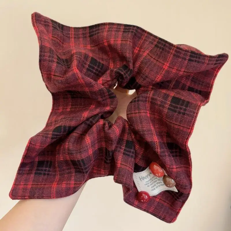 Chic Lace-Trimmed Knitted Hair Ties - Korean Style Retro Accessories