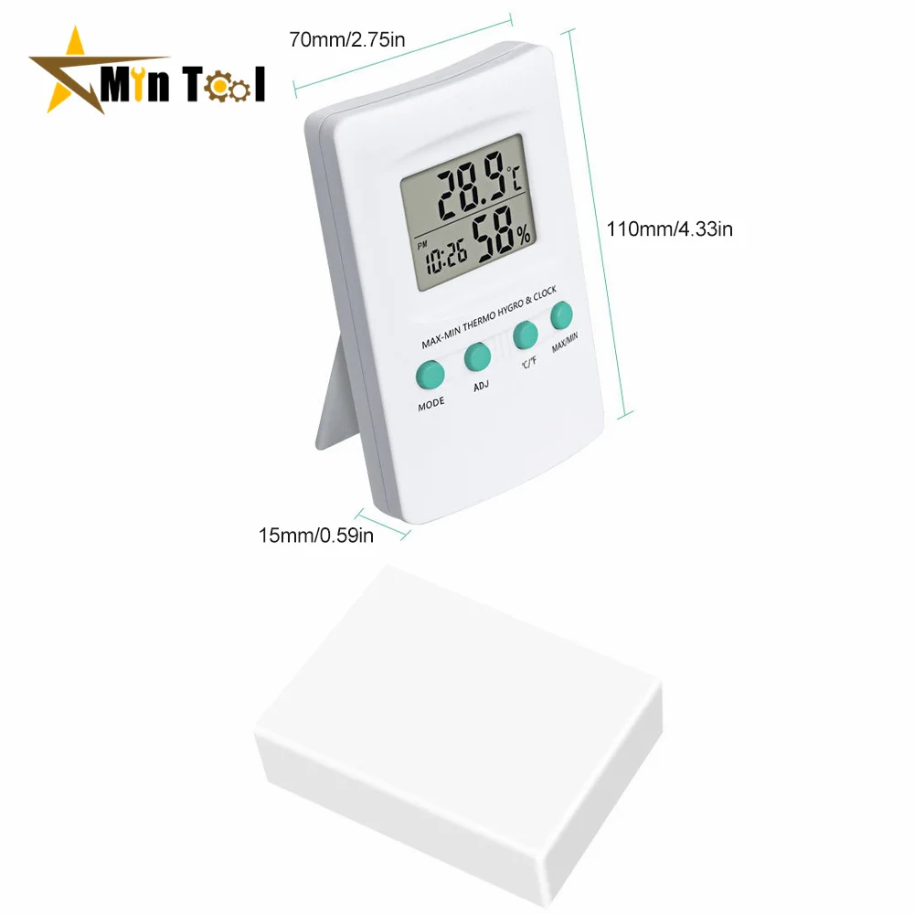LCD Digital Clock Hygrothermograph Indoor Thermometer Hygrometer Home  Office Desktop Table Monitor Temperature Humidity Meter - AliExpress