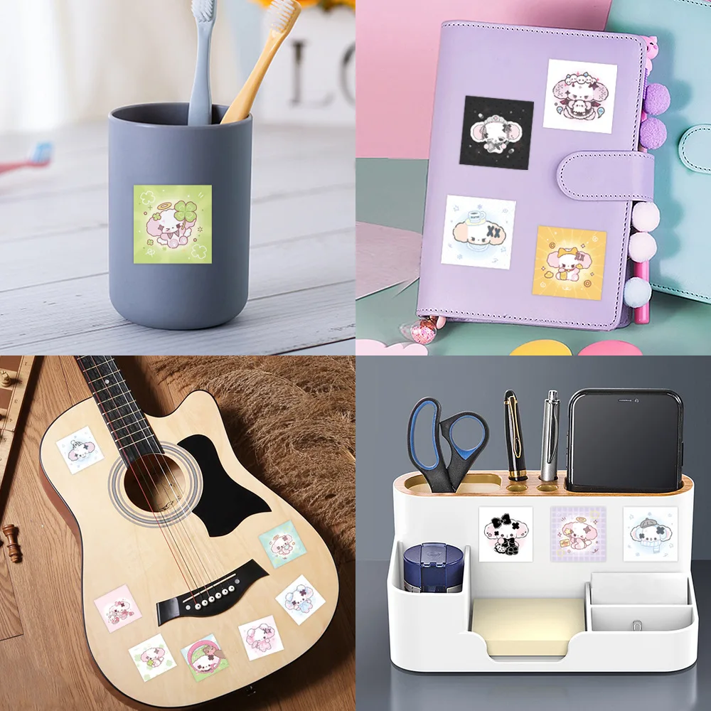 63Pcs Nonomochi 개 스티커 노트북 스크랩북 수하물 기타 헬멧에 대한 귀여운 강아지 데칼 DIY 낙서 미적 스티커