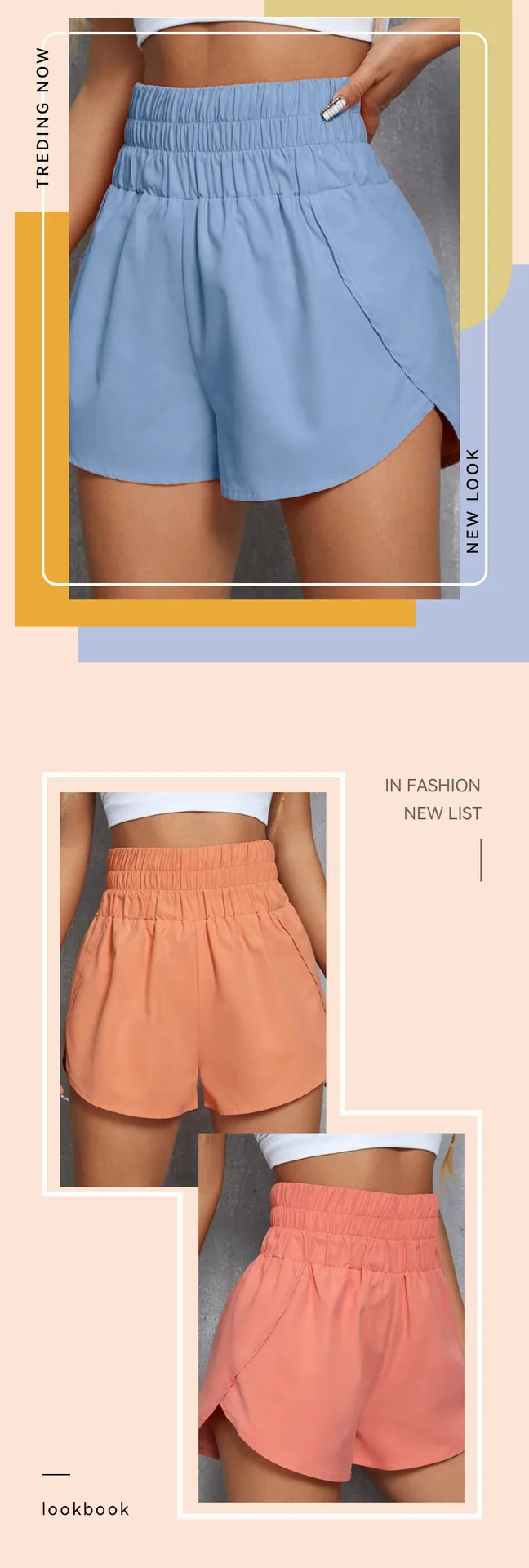 paperbag shorts Spring/Summer High Waist Elastic Loose Sports Casual Shorts Women's Solid Color Multicolor Street Women's Safety Pants  Sporty american eagle shorts