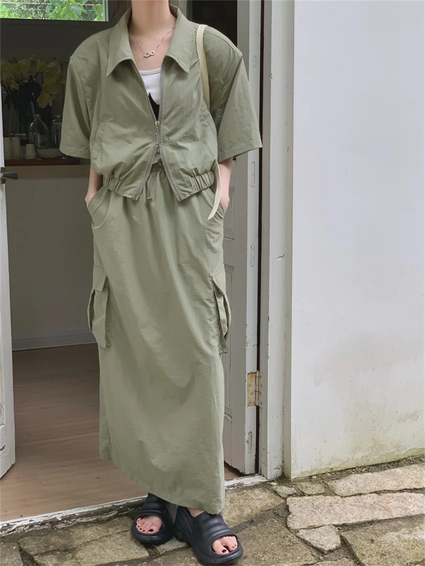 

Женский костюм с коротким рукавом Alien Kitty, облегающий костюм с солнцезащитной юбкой, свободная трапециевидная юбка с высокой талией, лето 2023