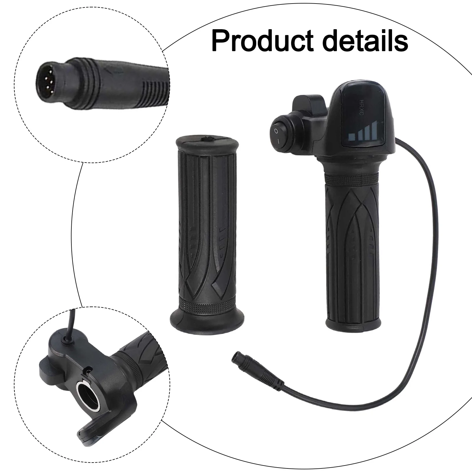 Enhanced Electric Bicycle Throttle Grip with Start Button & Voltage Display for E-Bike and Scooter Handlebar Accessories