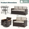 6 Pieces Patio Furniture Sets with Swivel Chairs, Outdoor Furniture Set for Porch Deck Bistro Lawn Garden Backyard Poolsid-Khaki 2