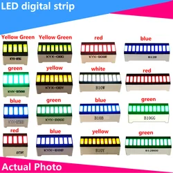 Bright Red LED Digital Tube Light Strip, 16 Feet, Multi - Segment Display (5 grids Red 2PCS)