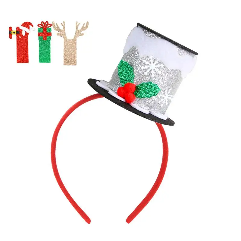 Headbands For Christmas Soft Red Green Silver Elastic Christmas Headgear Comfortable Classic Decorations For Kid