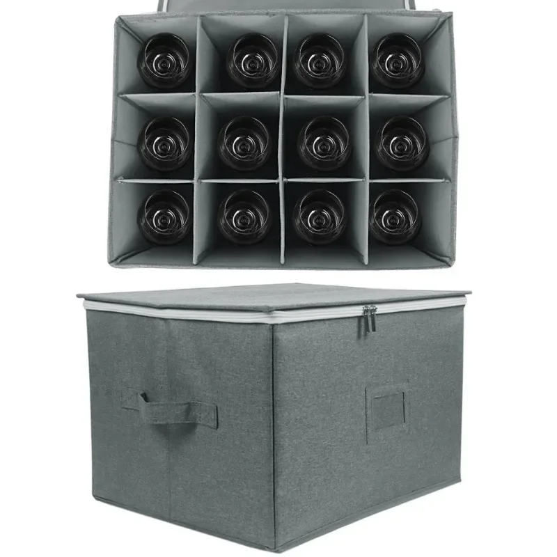 Wine glass storage box Wine glass storage box with divider Wine box 3