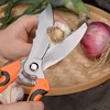 Spring Design Two-Color Plastic Handle Garlic Scissors Big End Scissors Vegetable Trimming Onion Shears Cooking Kitchen Cutter 3
