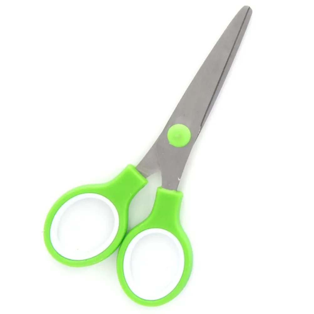 6Pcs 학생 가위 DIY 공예 스크랩북 인사말 카드 문구 가위를위한 작은 안전 가장자리 플라스틱 가위