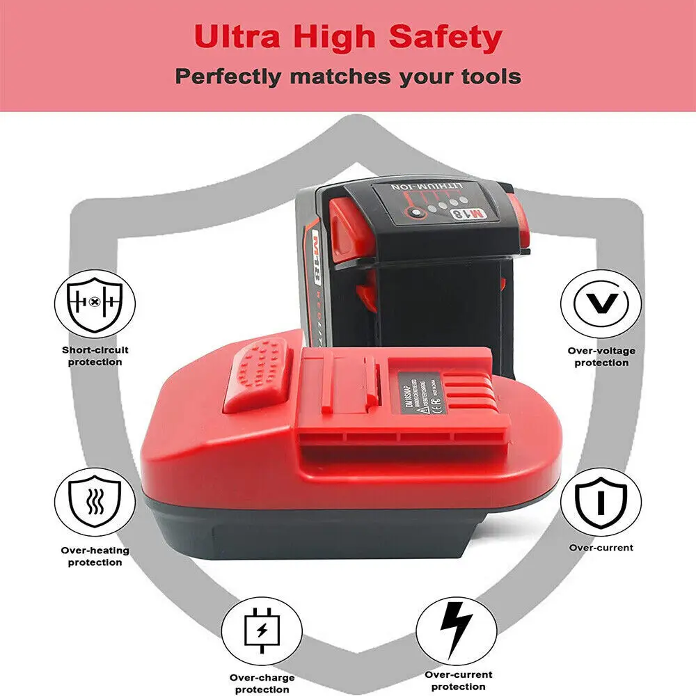 Adapter For Dewalt & Milwaukee 18V Li-ion Battery to Snap-on 18V Cordless Tools