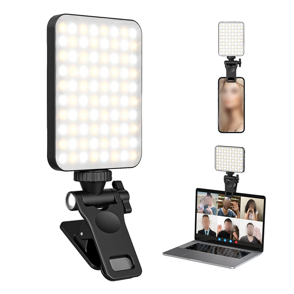 

Pocket LED Selfie Light For IPhone Mobile Phone Laptop Clip Ring Flash Fill Video Photo Ringlight Photography Lamp
