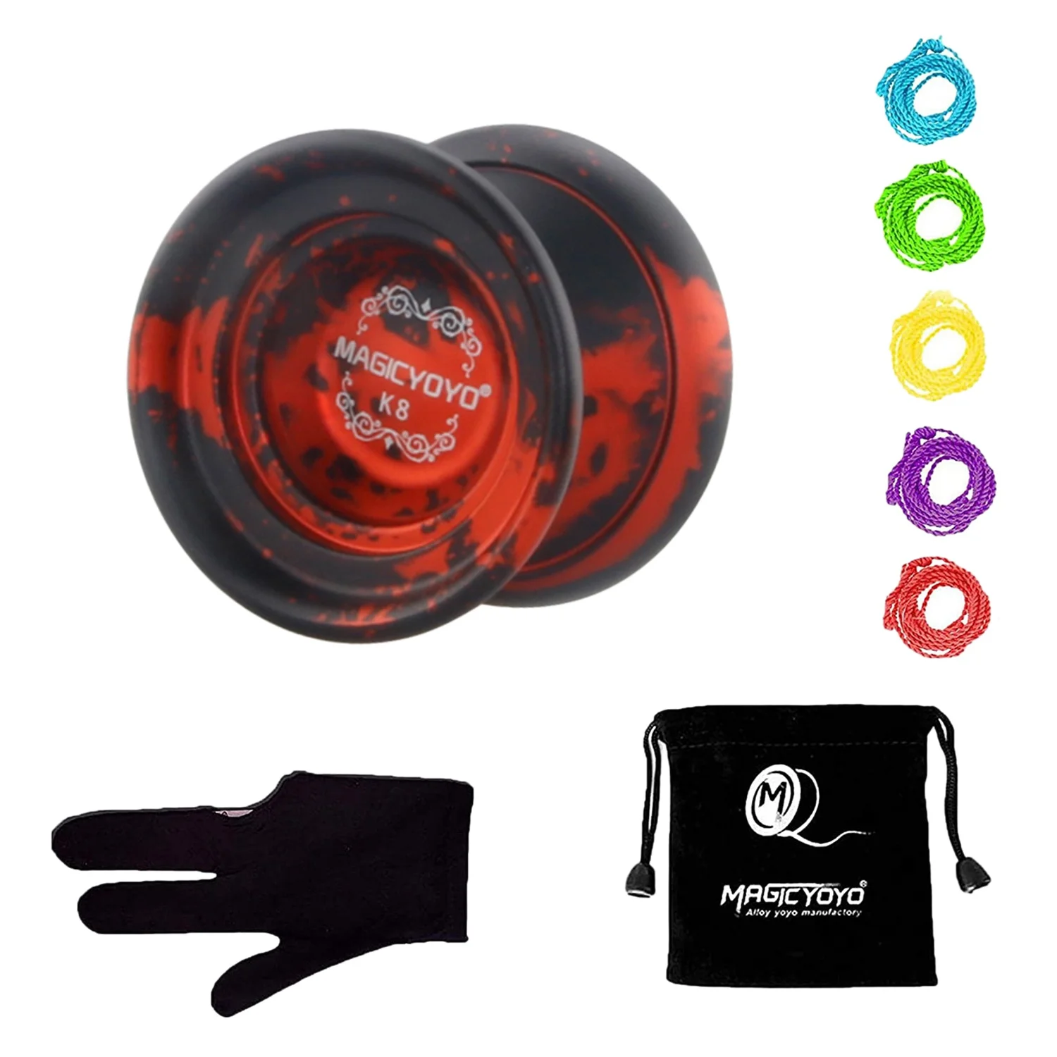 

Шар йо-йо MAGICYOYO K8 из алюминиевого сплава, без ответа, с сумкой, перчаткой, набор из 5 нитей