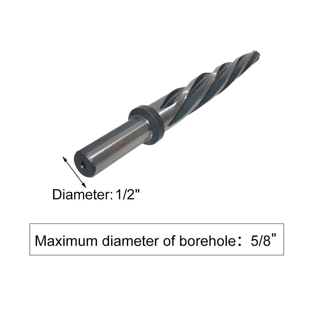 5/8 Inch Chuck Bridge Reamer 1/2 Inch Shank Bridge Tapered Reamer High Speed Steel Spiral Flute Drill Bit for Metal Construction