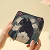 1 pc Cat pattern printed sanitary napkin storage bag, women's lightweight tissue bag, sanitary tissue bag 2