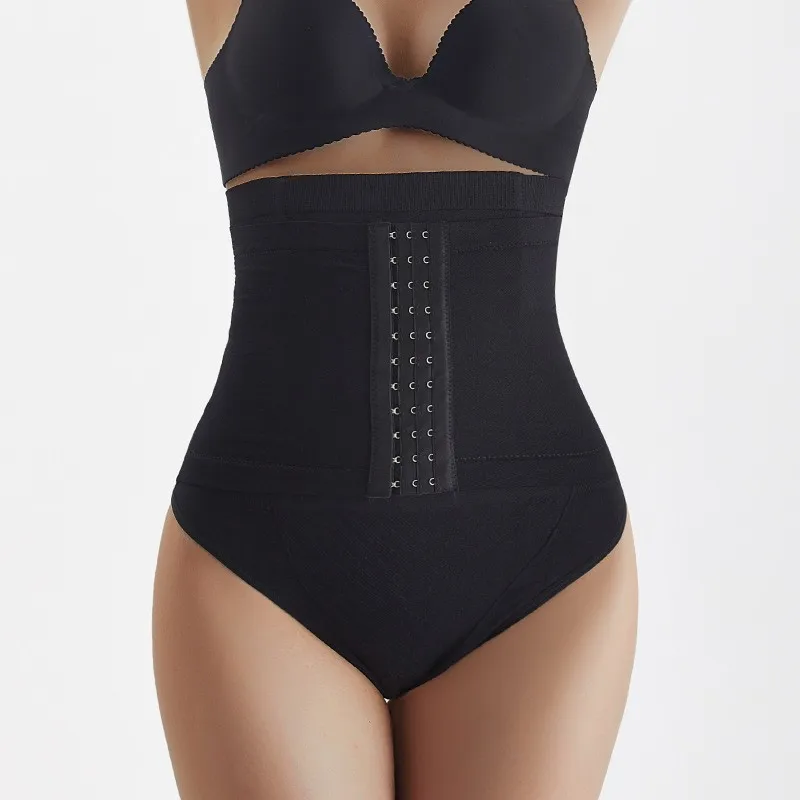 High Waist Panty Body Shapers Postpartum Belly Pants Stretch Waist Slimming Shapewear Plus Size Double Layer Butt Lifter Panty