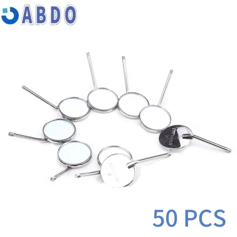 

Oral Endoscope Mirrors Head Dental Exam Mirror Mouth Reflector Stainless Steel 4#5# Tooth Whitening Tool Oral Hygiene Care 50pcs