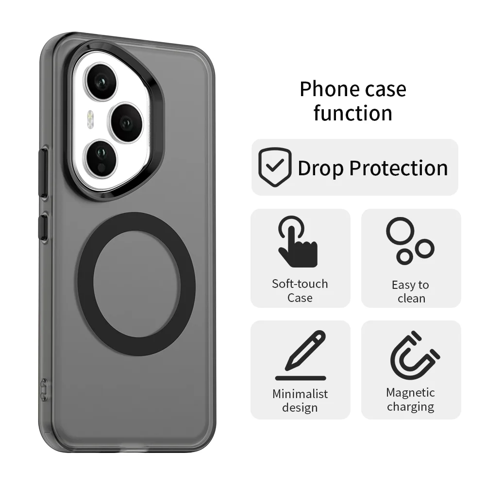 Luxury Armor Shockproof Magnetic Wireless Charging Matte PC Case