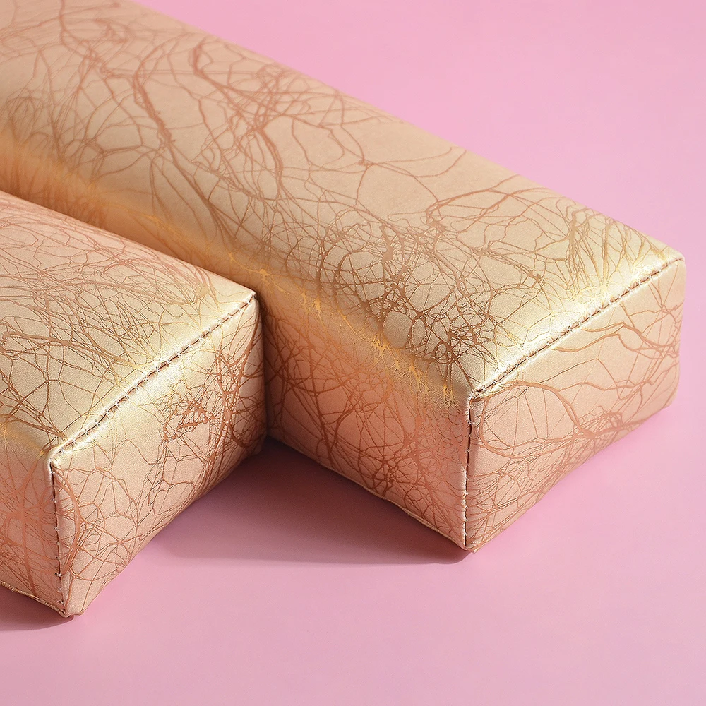 부드러운 편안한 방수 가죽 핸드 쿠션, 네일 살롱 핸드 베개, 매니큐어 핸드 레스트, 브라운 질감, 1 개