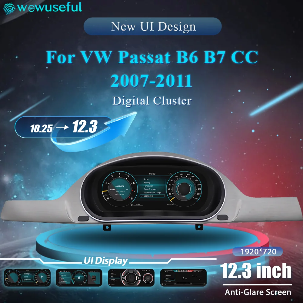 Instrument Cluster Display 12.3'' Digital Dashboard Cluster For VW CC Scirocco Jetta 4 Golf 6 MK7 Passat B8 B6 7 Variant virtual Instrument Paneel Cockpit