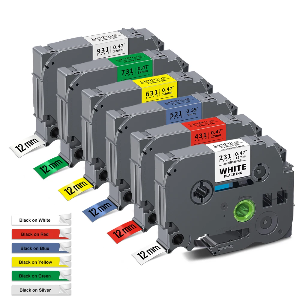 10-Pack 12mm Label Tape