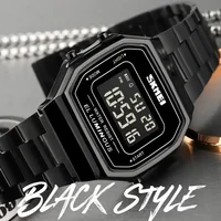 SKMEI 1647 hommes reloj hombre rétro LED numérique hommes montres décontracté Simple hommes montres en acier inoxydable bande montre étanche 4
