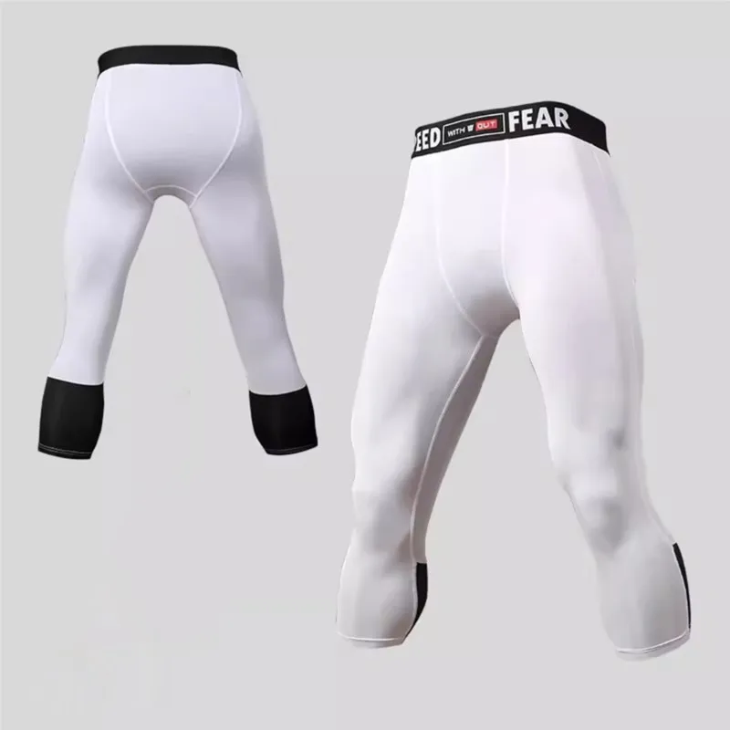 Men Kid Boy Girl GYM Capri Running Tight Pants Basketball Football Soccer Exercise Sport 3/4 Cropped Kneelet Leggings Shorts B25