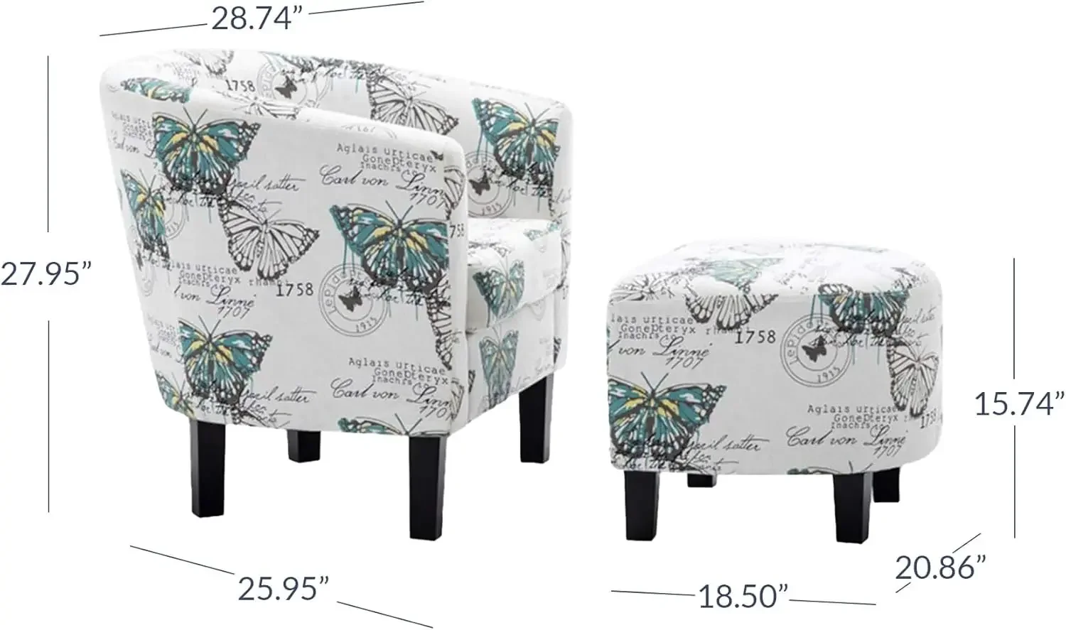 Modern Accent Chair with Ottoman 6