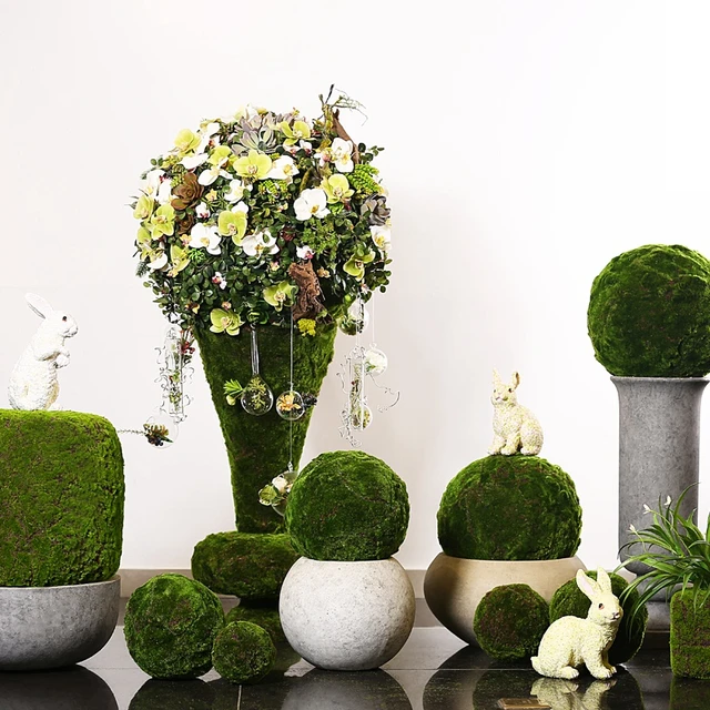 Green Artificial Moss Balls Decorative Moss Stones Greenery Plant Ball  Decoration For Wedding Party Decoration 20CM - AliExpress