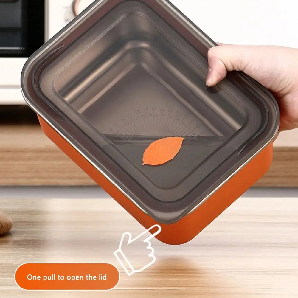 Plastic Sealed Storage Box Sealed Rectangular 304 Stainless steel Transparent Crisper Stackable with Lid Fresh-Keeping Box