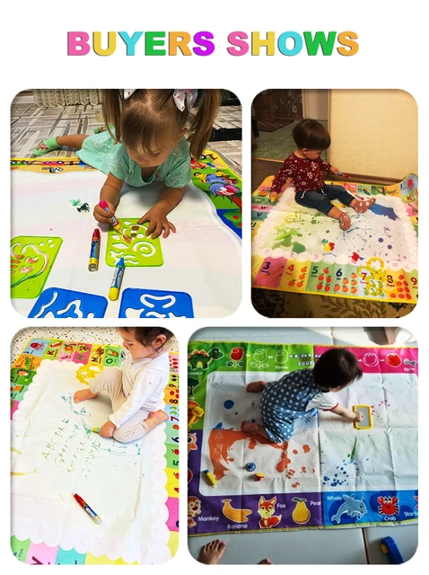 Coolplay – tapis de dessin magique à l'eau, pour gribouiller, avec stylos  magiques, planche de peinture, jouets éducatifs pour enfants