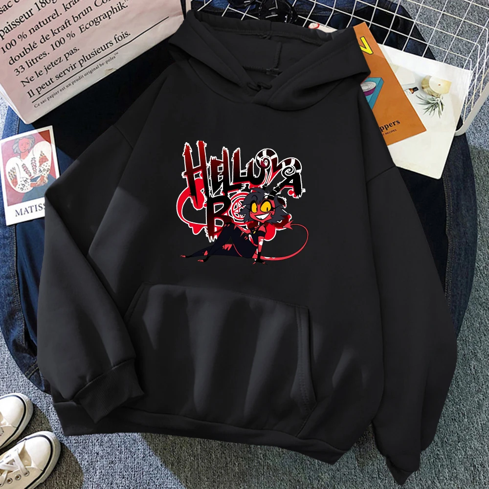 

Fashion Anime Helluva Boss Graphic Hoodie Men Women Street Vintage Oversized Pullovers High Quality Fleece Hooded Sweatshirts