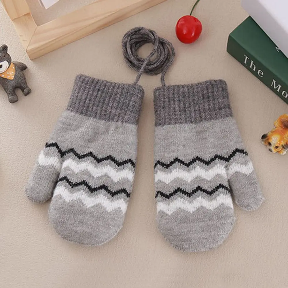 Acrylic Fiber Kids Winter Gloves Warm Thick Cute