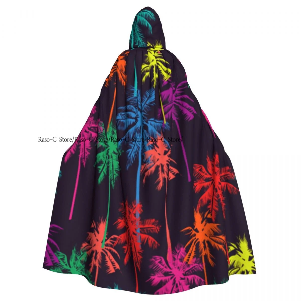 

Tropical Palm Trees Hooded Cloak Polyester Unisex Witch Cape Costume Accessory