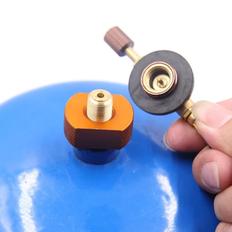 Outdoor Camping Hiking Picnic Gas Tank Adapter Stoves Connector Conversion Split Type Gas Furnace Connector