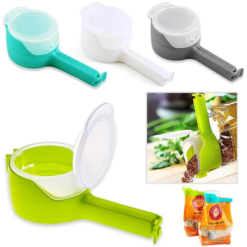 Sealing Clip For Oct Beans Food Bag Pour Spouts 3pcs/Set Random Color Effortlessly Dispense Oats
