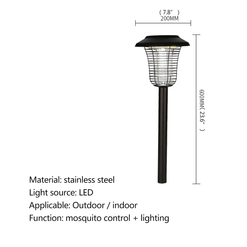 SEAN Solar Mosquito Killer Lamp Modern Simple Outdoor Brown Professional Insect Kill Light for Garden Courtyard Waterproof